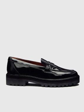 New Reformation Agathea Chunky Loafer Black Sz 7